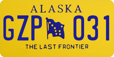 AK license plate GZP031