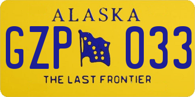 AK license plate GZP033