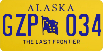 AK license plate GZP034