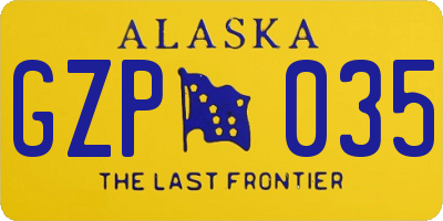 AK license plate GZP035