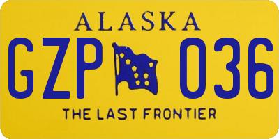AK license plate GZP036