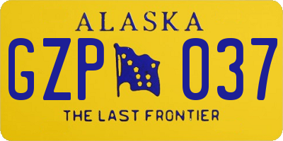 AK license plate GZP037