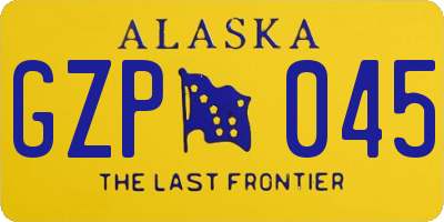 AK license plate GZP045
