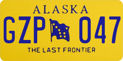 AK license plate GZP047