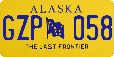 AK license plate GZP058