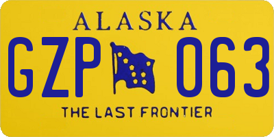 AK license plate GZP063