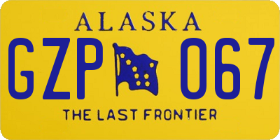 AK license plate GZP067