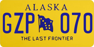 AK license plate GZP070