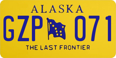 AK license plate GZP071