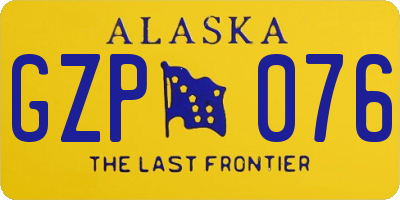 AK license plate GZP076