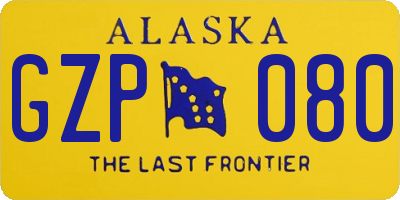 AK license plate GZP080