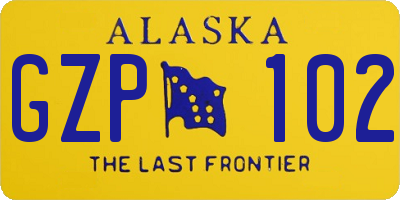 AK license plate GZP102