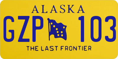 AK license plate GZP103