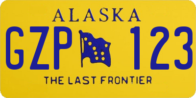 AK license plate GZP123
