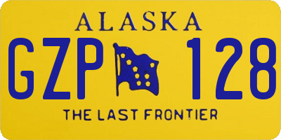 AK license plate GZP128