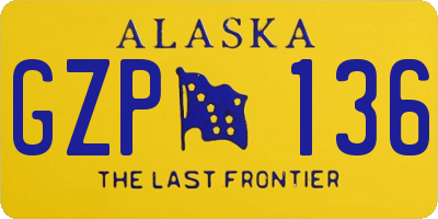 AK license plate GZP136