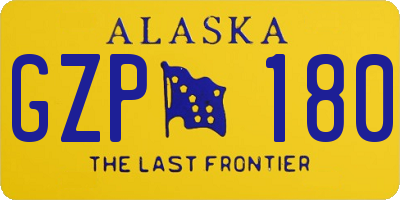AK license plate GZP180