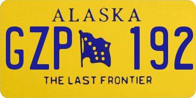 AK license plate GZP192