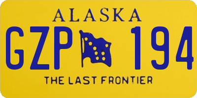 AK license plate GZP194