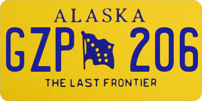 AK license plate GZP206
