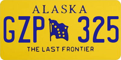 AK license plate GZP325