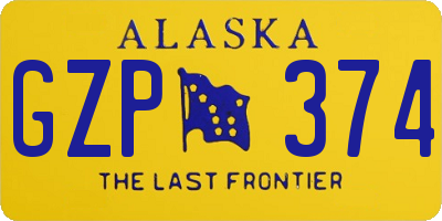 AK license plate GZP374