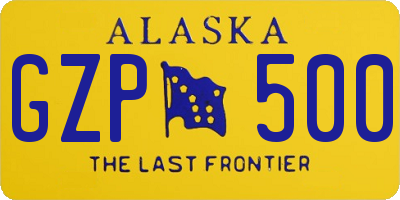 AK license plate GZP500
