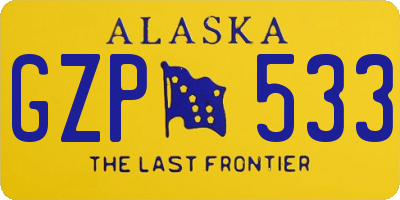AK license plate GZP533