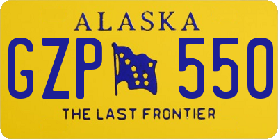 AK license plate GZP550