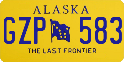 AK license plate GZP583