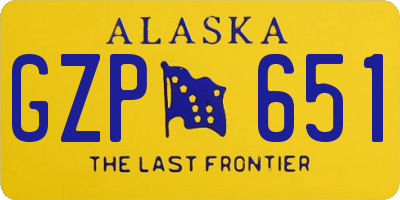 AK license plate GZP651