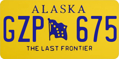 AK license plate GZP675