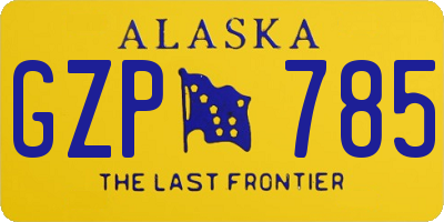 AK license plate GZP785