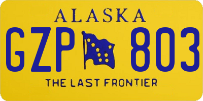 AK license plate GZP803