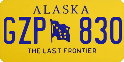AK license plate GZP830