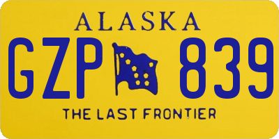AK license plate GZP839
