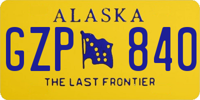 AK license plate GZP840