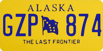 AK license plate GZP874