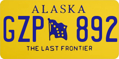 AK license plate GZP892