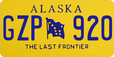 AK license plate GZP920