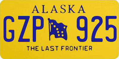 AK license plate GZP925