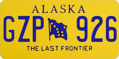 AK license plate GZP926