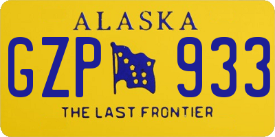 AK license plate GZP933