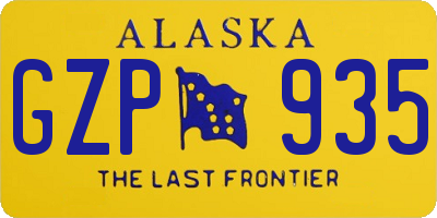 AK license plate GZP935