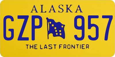 AK license plate GZP957