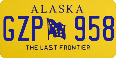 AK license plate GZP958