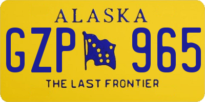 AK license plate GZP965