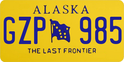AK license plate GZP985
