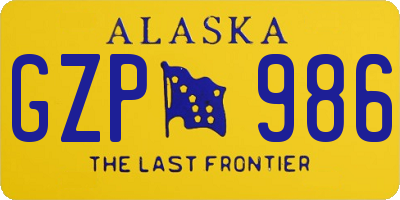 AK license plate GZP986