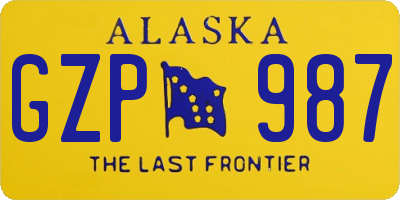 AK license plate GZP987